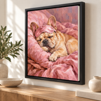 Custom Pet Portrait Pink Sleep Mask Canvas Wall Art - personalized canvas detail 6