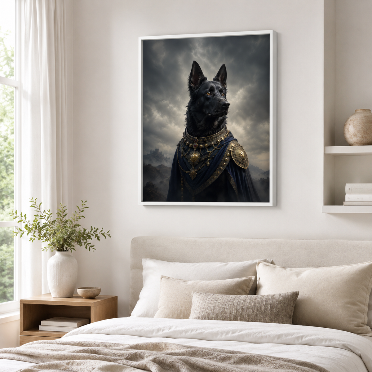 Custom Royal Guardian Pet Portrait Canvas Wall Art
