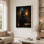 Custom Dark Wizard Pet Portrait Canvas Wall Art
