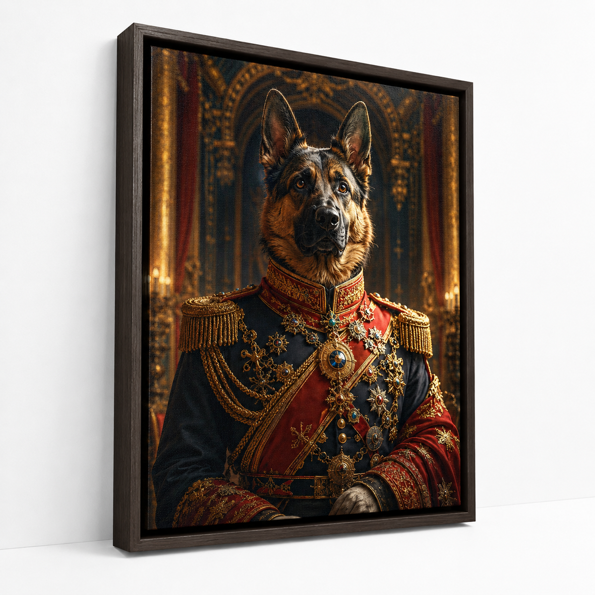 Custom Royal Commander Pet Portrait Canvas