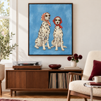 Funny Dalmatian Dogs in Sunglasses Canvas Wall Art