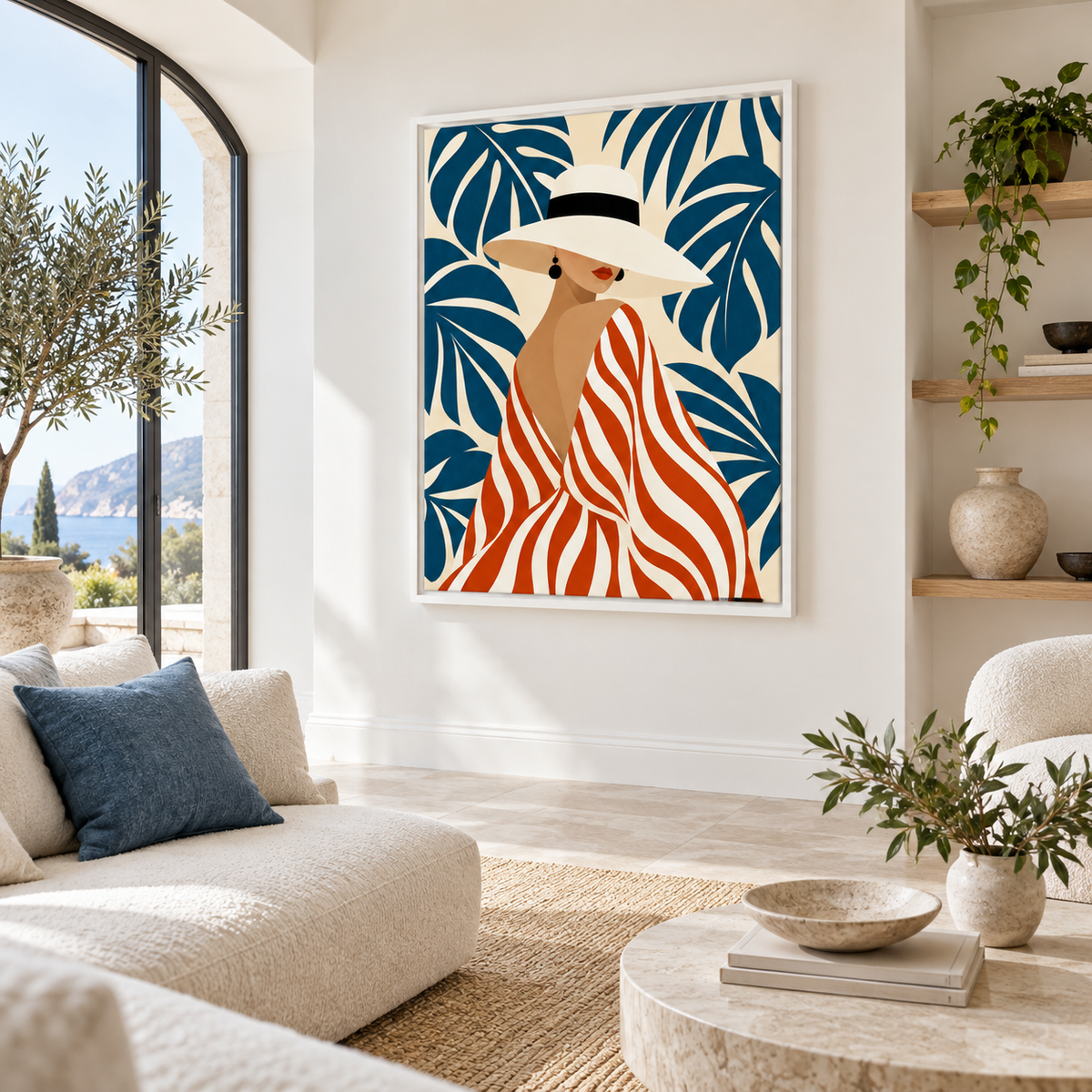 Tropical Fashion Woman Canvas Wall Art