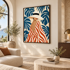 Tropical Fashion Woman Canvas Wall Art