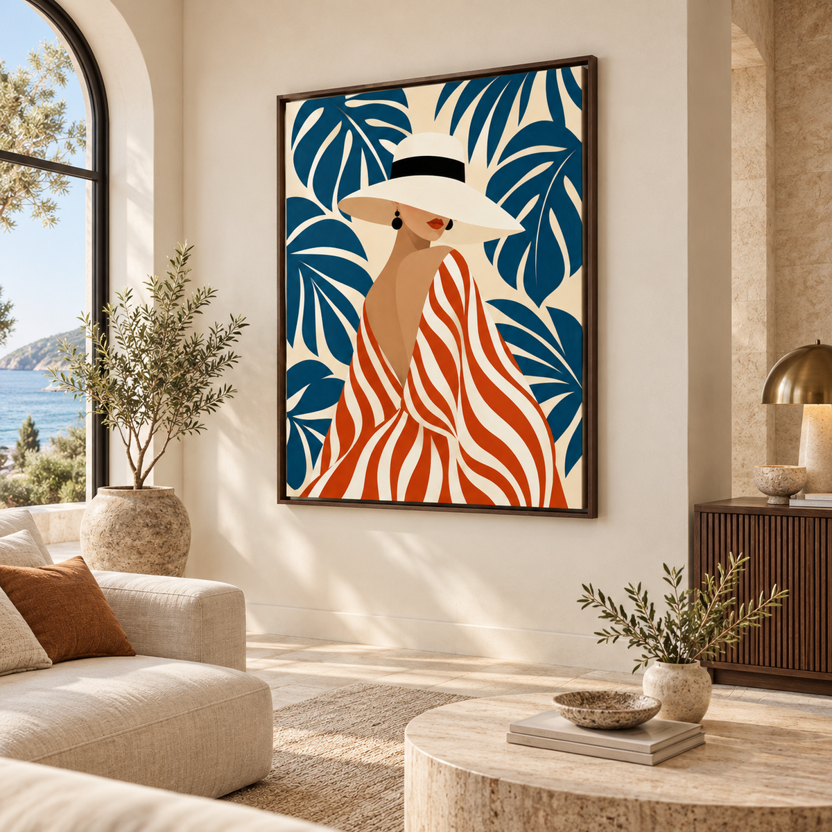 Tropical Fashion Woman Canvas Wall Art