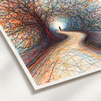 Abstract Forest Path Colorful Tree Canvas Wall Art - canvas detail view 11