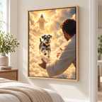 Custom Pet Memorial Heavenly Reunion Canvas Wall Art - personalized canvas detail 4
