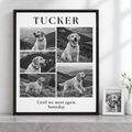 Custom Pet Memorial Monochrome Photo Collage Canvas Wall Art - personalized canvas preview