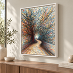 Abstract Forest Path Colorful Tree Canvas Wall Art - canvas detail view 7