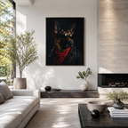 Custom Cool Dog Portrait Canvas Wall Art