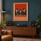 Vintage Skeleton Gangsters Canvas Wall Art