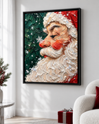Santa Claus Snowflake Portrait Christmas Canvas Wall Art - holiday decor view