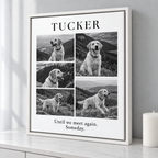 Custom Pet Memorial Monochrome Photo Collage Canvas Wall Art - personalized canvas detail 7