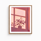 Pink Window Plant Canvas Wall Art Aura Canvas
