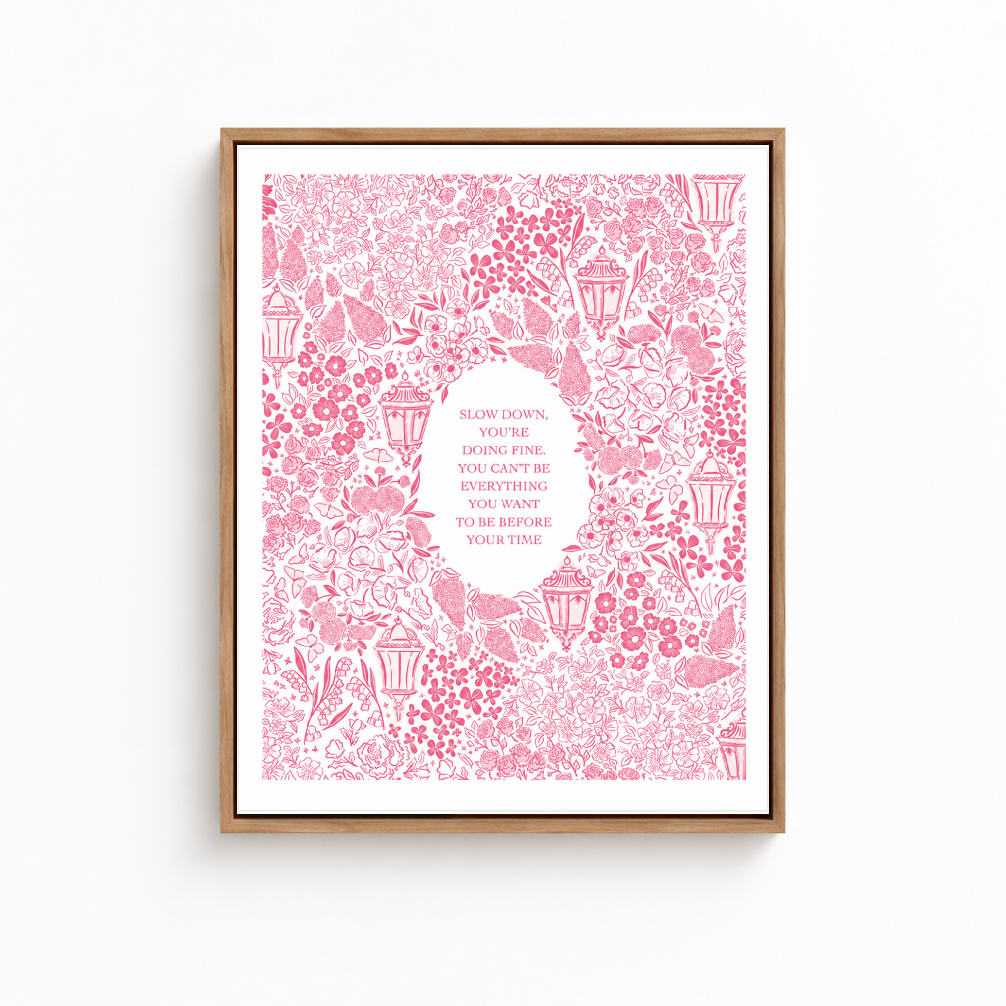 Pink Floral Motivational Quote Canvas Wall Art Aura Canvas
