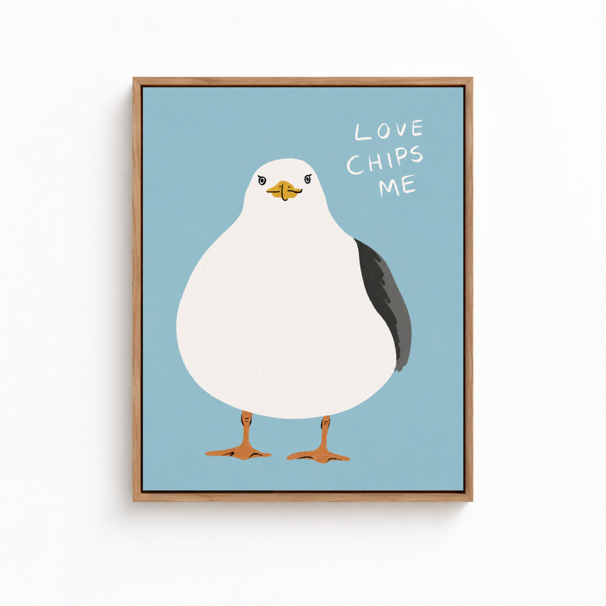 Love Chips Me Seagull Canvas Wall Art Aura Canvas