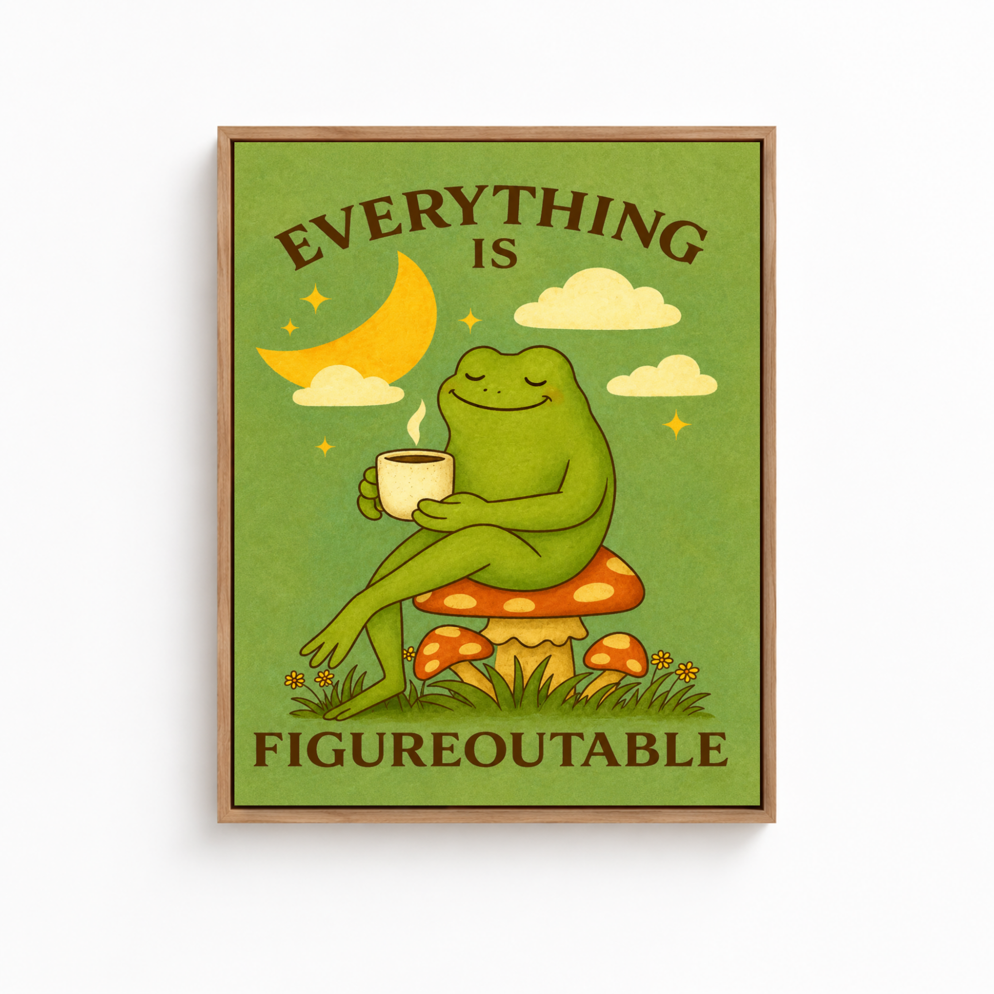 Motivational Frog Canvas Wall Art Aura Canvas