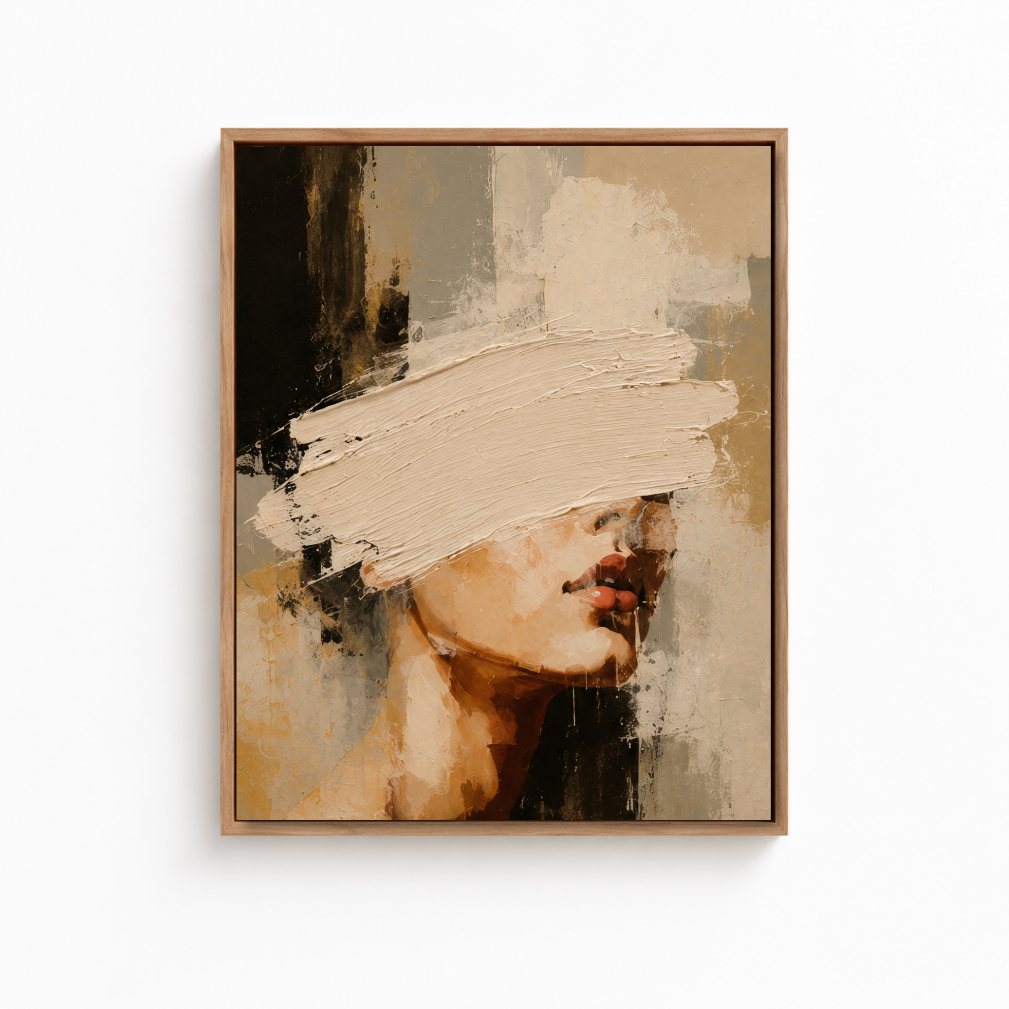 Abstract Neutral Woman Canvas Aura Canvas