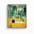 Black Cat Bathtub Canvas Wall Art Aura Canvas