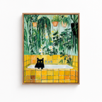 Black Cat Bathtub Canvas Wall Art Aura Canvas