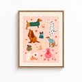Cute Dog Pattern Canvas Wall Art Aura Canvas