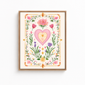 Floral Heart Canvas Wall Art Aura Canvas