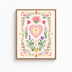 Floral Heart Canvas Wall Art Aura Canvas