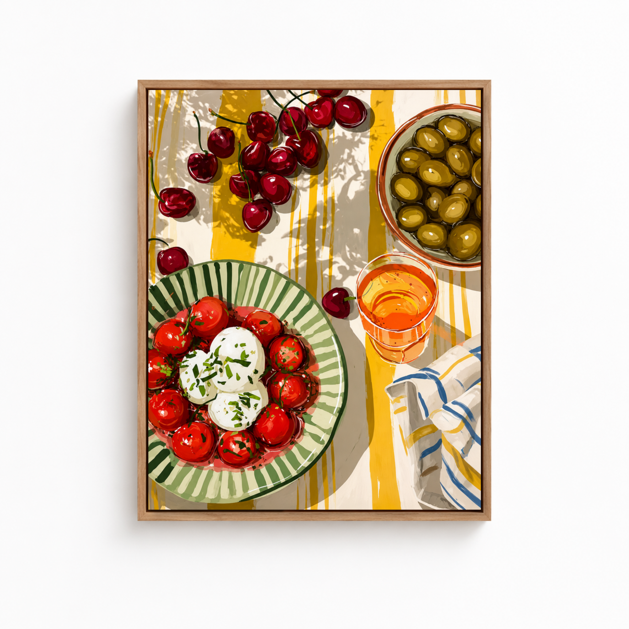 Olive Cherry Kitchen Canvas Wall Art Aura Canvas