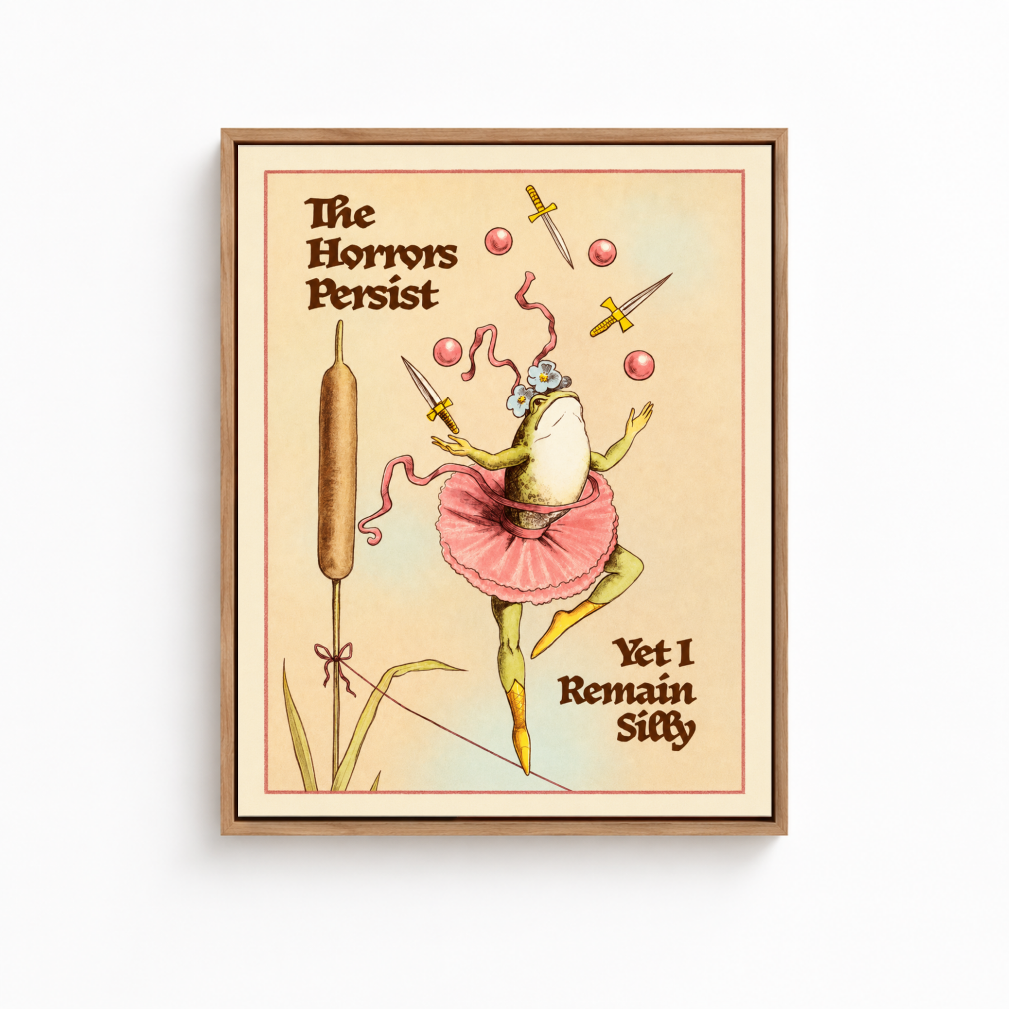 The Horrors Persist Frog Canvas Wall Art Aura Canvas
