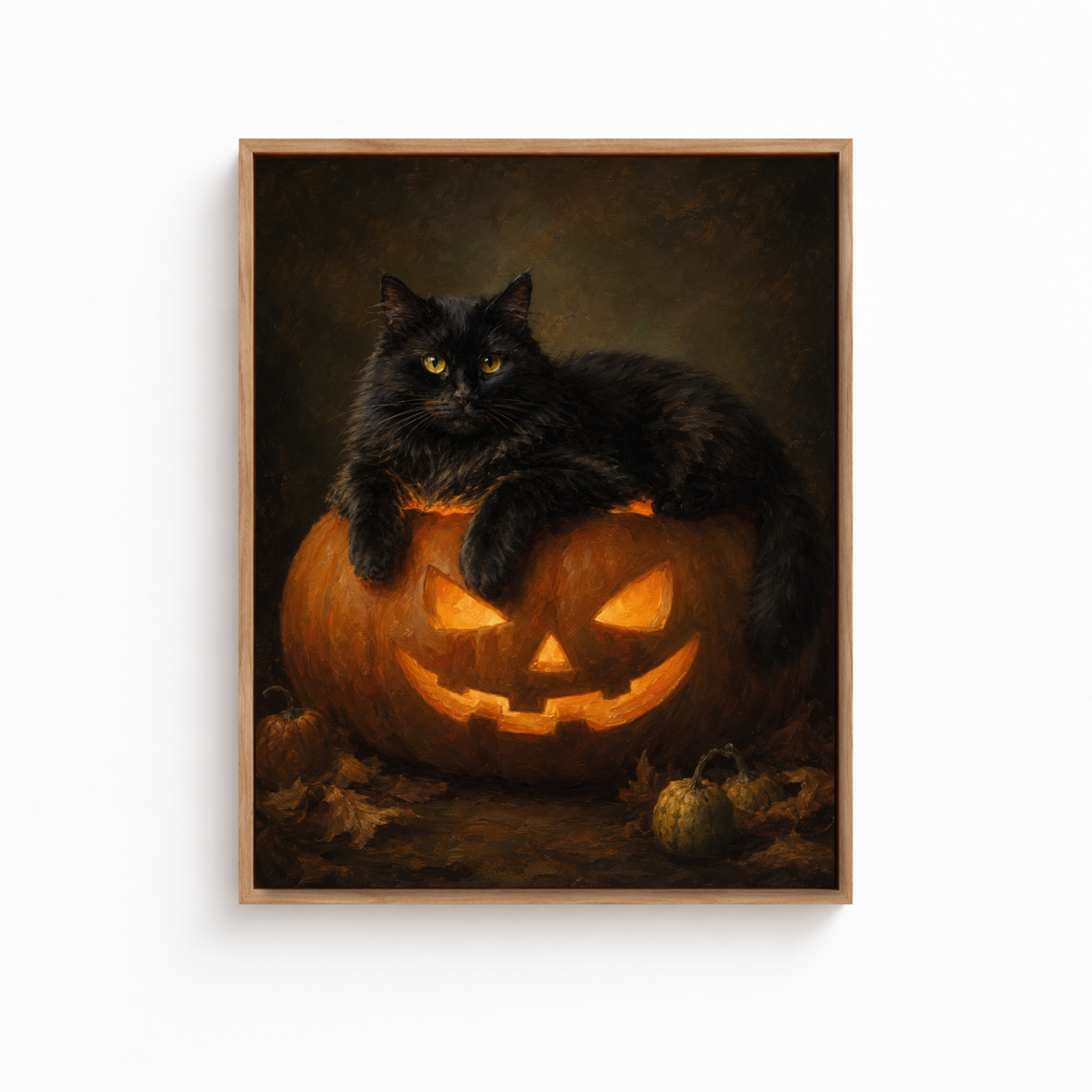 Black Cat Pumpkin Canvas Wall Art Aura Canvas