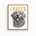 Custom Vintage Pet Portrait Canvas Aura Canvas