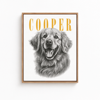 Custom Vintage Pet Portrait Canvas Aura Canvas