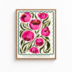 Pink Peony Botanical Canvas Wall Art Aura Canvas