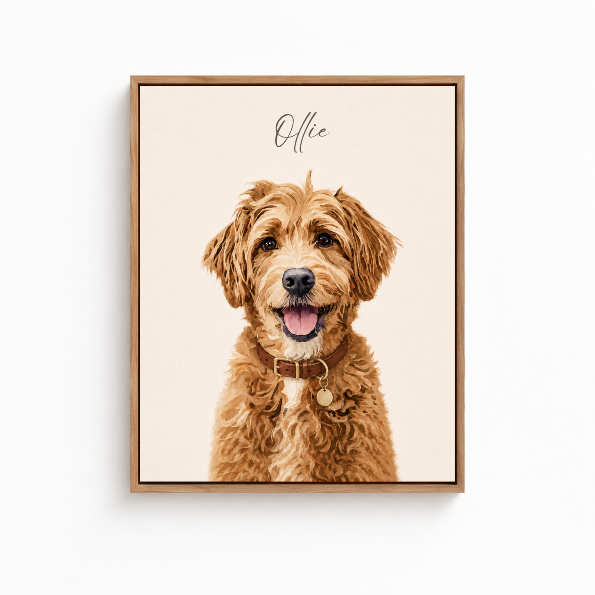 Custom Minimal Pet Portrait Canvas Aura Canvas