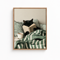 Reading Cat Canvas Wall Art Aura Canvas