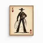 Cowboy King Playing Card Canvas Aura Canvas