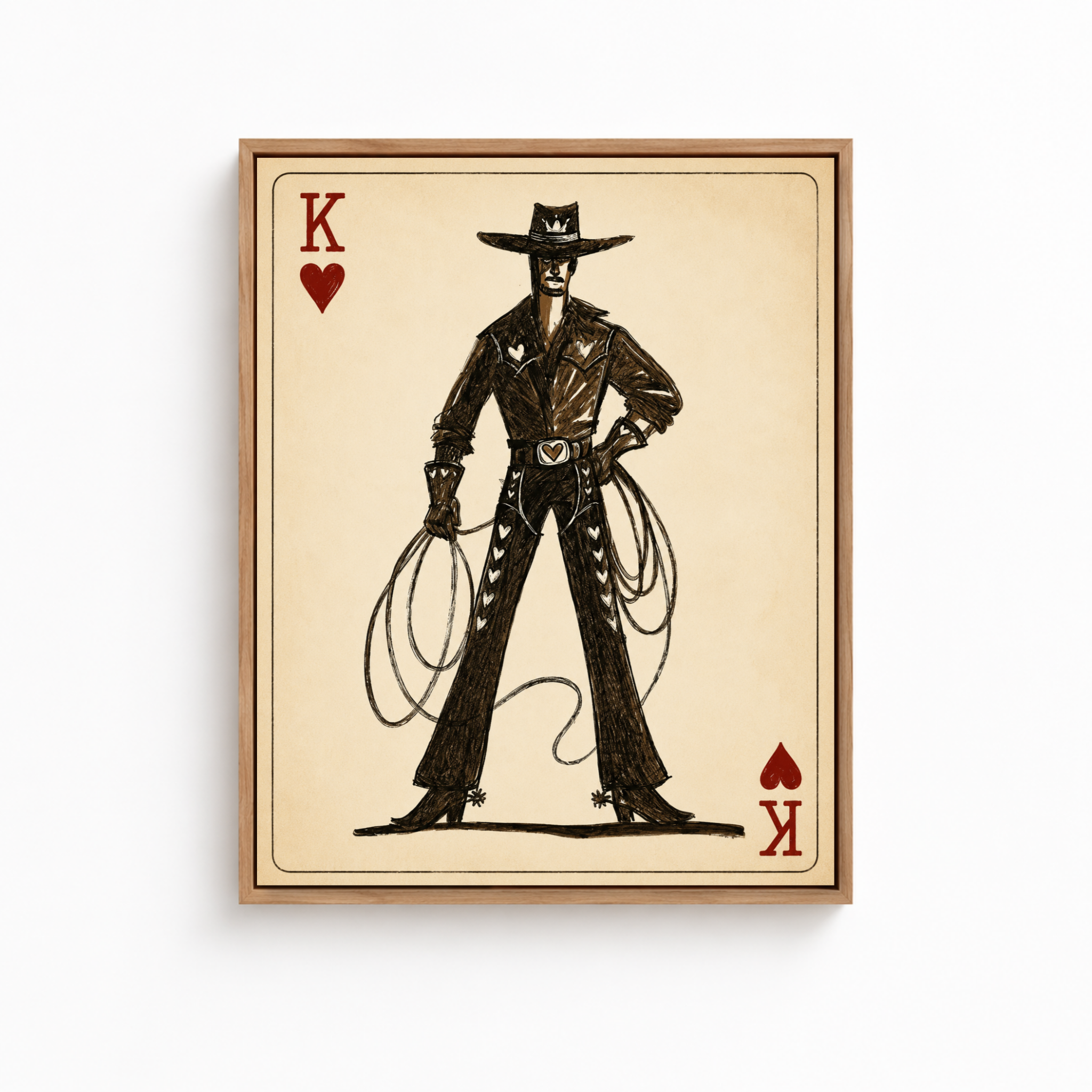 Cowboy King Playing Card Canvas Aura Canvas