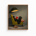 Cozy Reading Woman Canvas Wall Art Aura Canvas