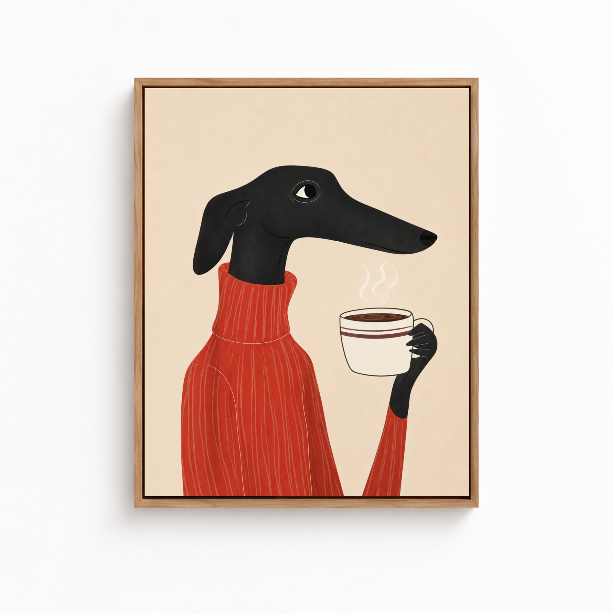 Dachshund Coffee Canvas Wall Art Aura Canvas