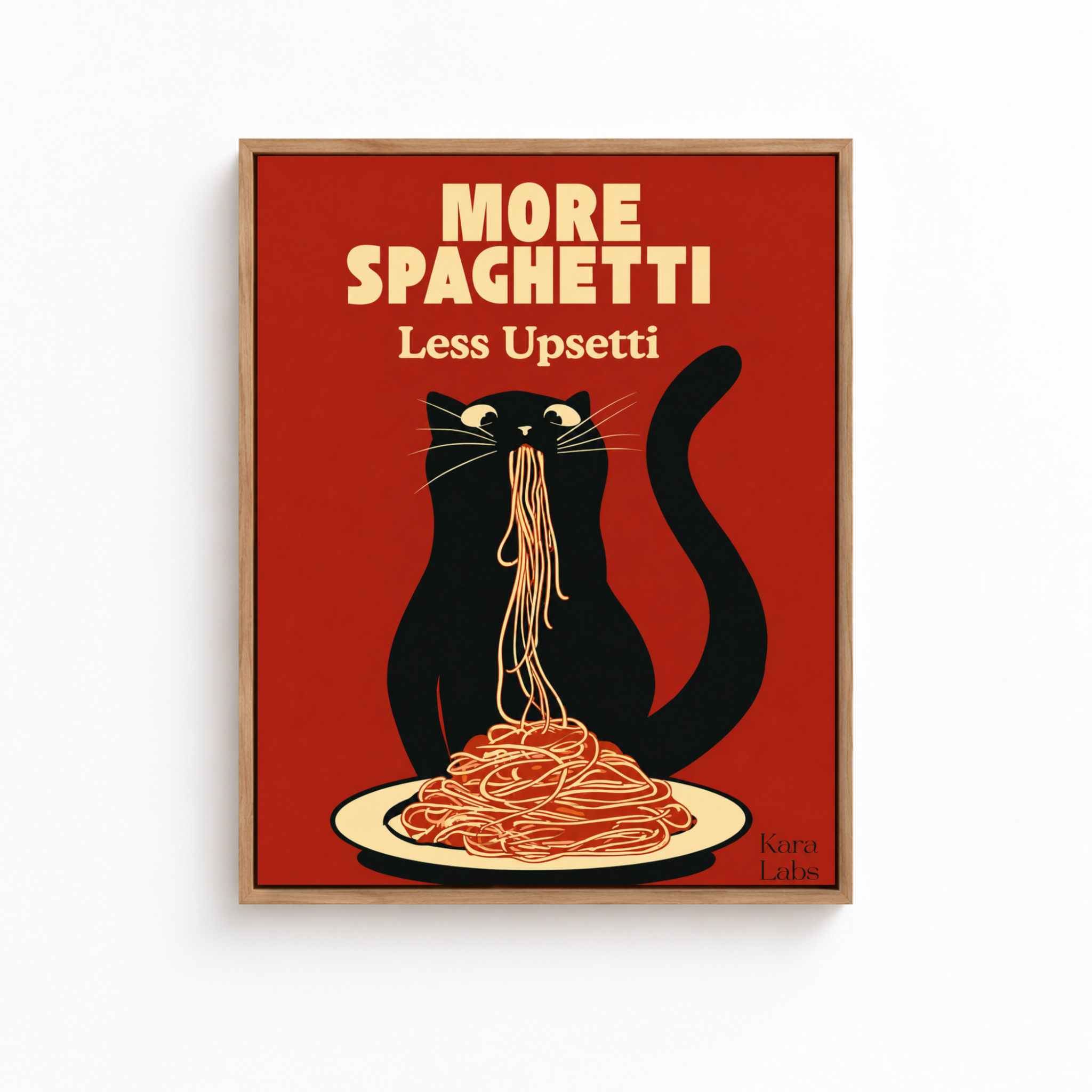 Funny Spaghetti Cat Canvas Wall Art Aura Canvas