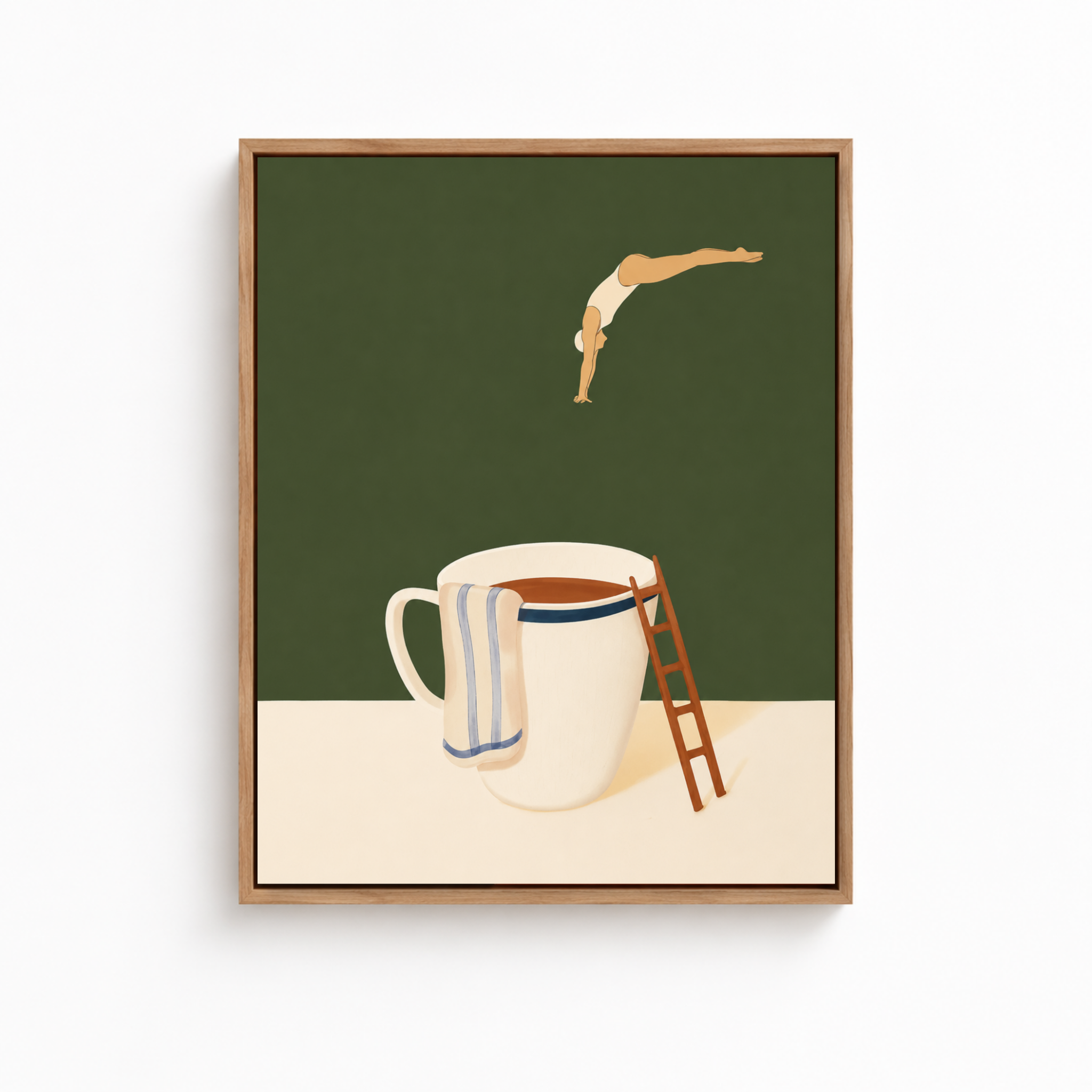 Tea Cup Diver Canvas Wall Art Aura Canvas