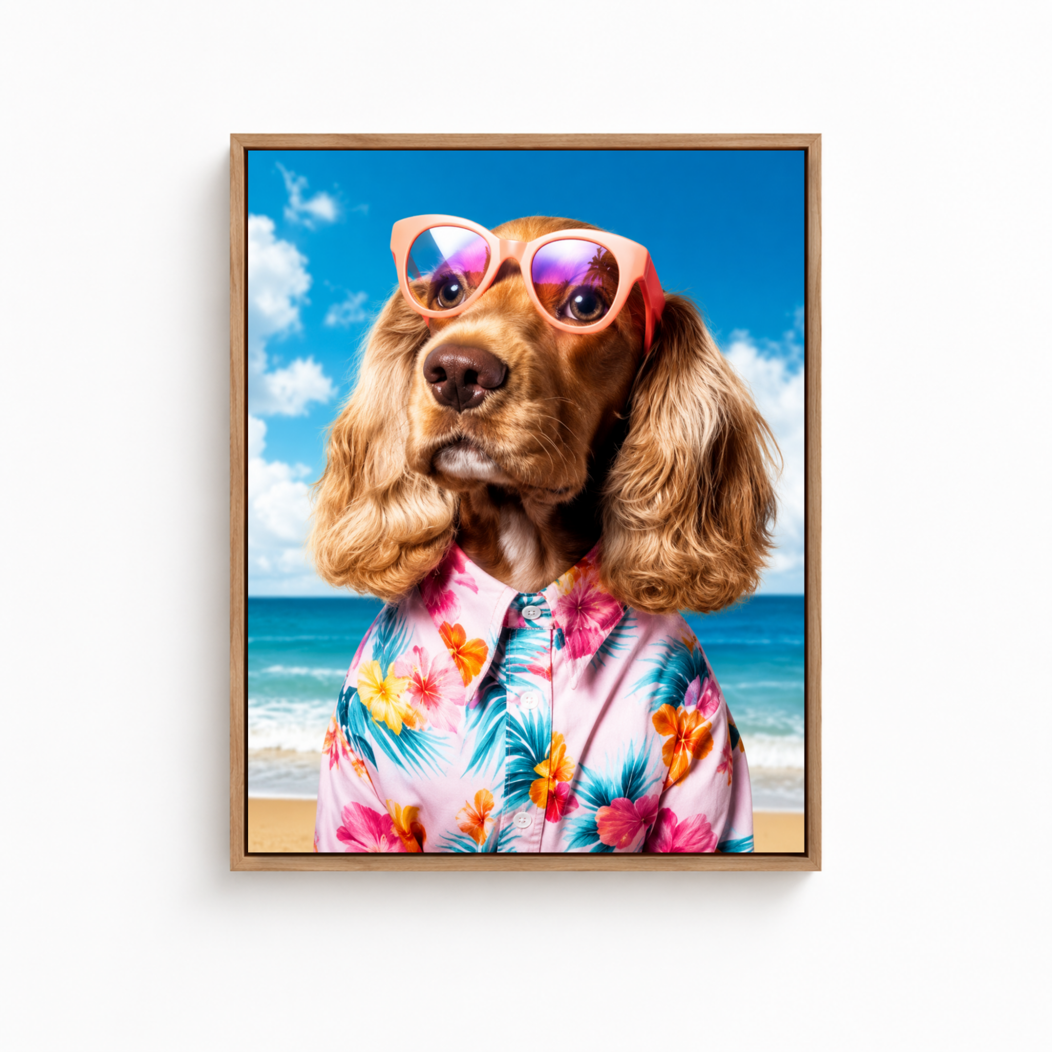 Custom Summer Pet Portrait Canvas Aura Canvas