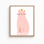 Pink Princess Cat Canvas Wall Art Aura Canvas