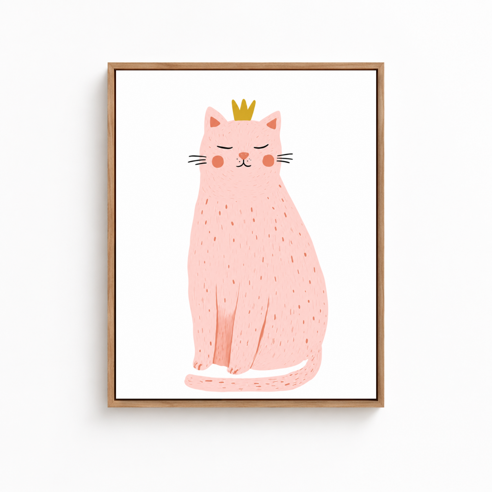 Pink Princess Cat Canvas Wall Art Aura Canvas