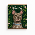 Custom Botanical Pet Portrait Canvas Aura Canvas