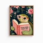 Slow Down Turtle Canvas Wall Art Aura Canvas