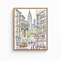 New York City Sketch Canvas Wall Art Aura Canvas