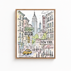 New York City Sketch Canvas Wall Art Aura Canvas