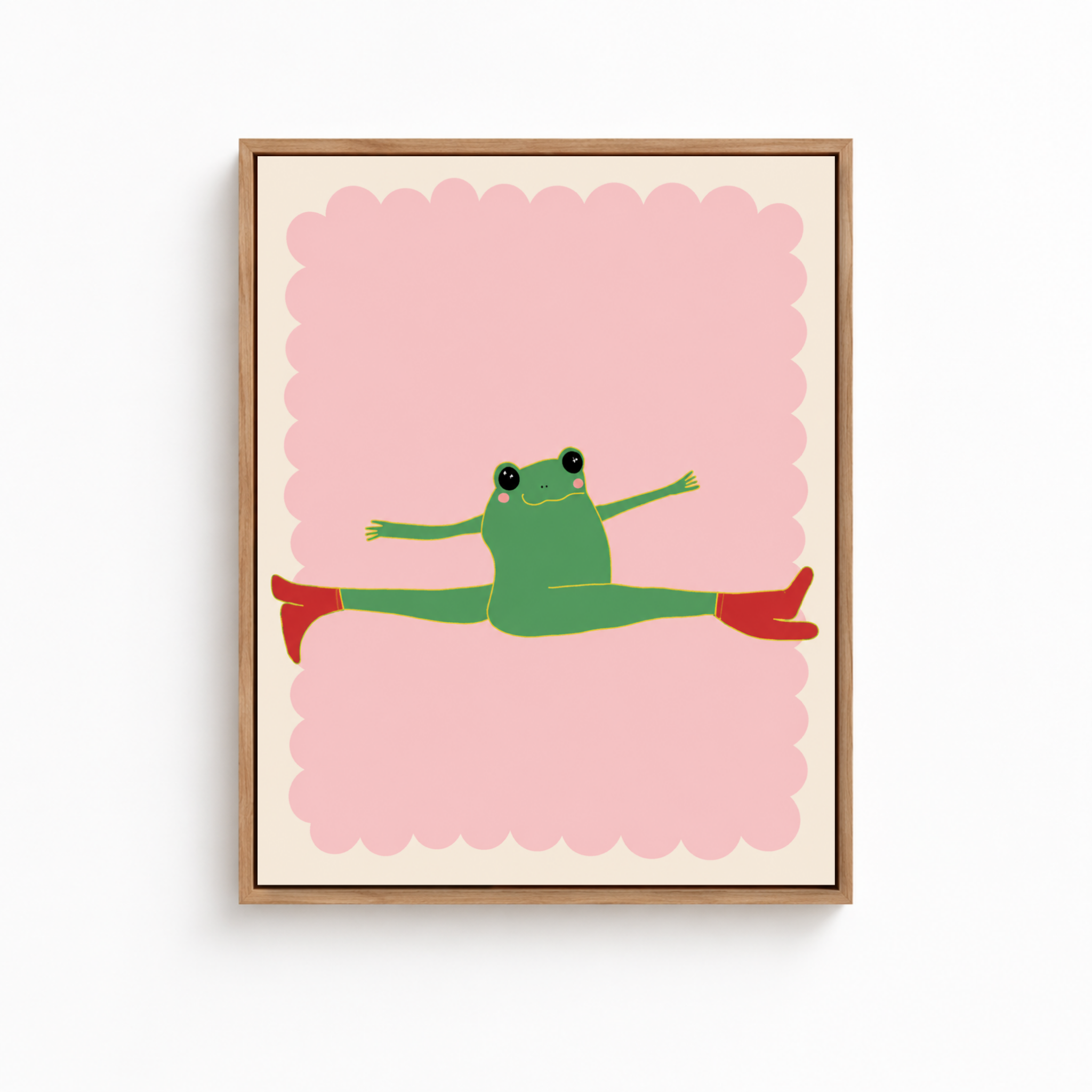 Stretching Frog Canvas Wall Art Aura Canvas