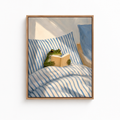 Cozy Reading Frog Canvas Wall Art Aura Canvas