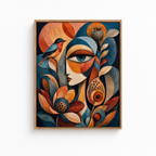 Cubist Botanical Woman Canvas Aura Canvas